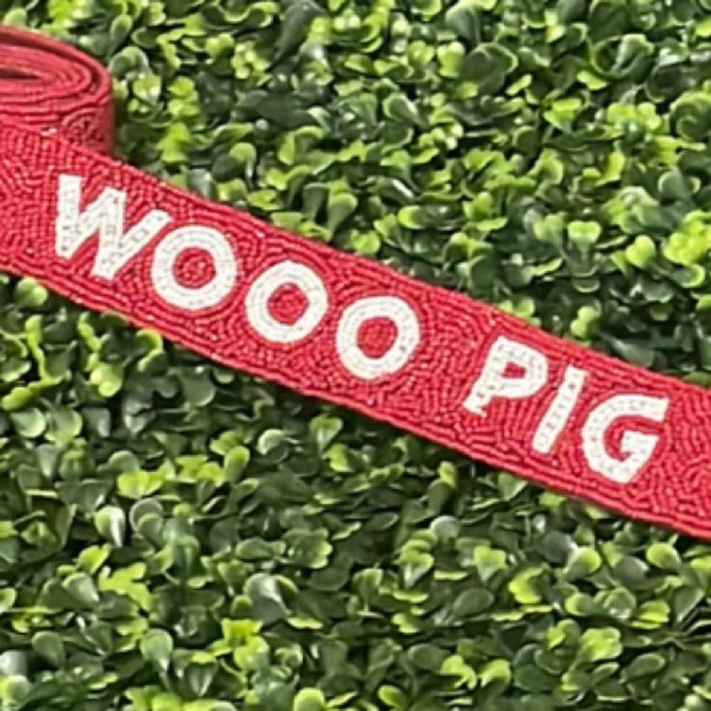 🎉❤️ NEW Arkansas Razorbacks Beaded Purse Strap Game Day Graduation Gifts